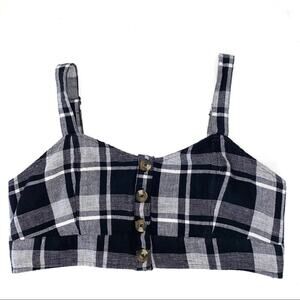 American Eagle Plaid  Bra Crop Top Large